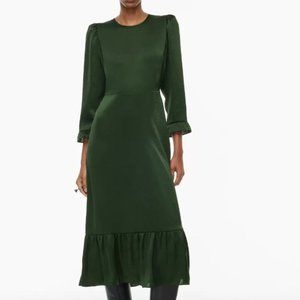 NWT Artizia Gene Satin Dress dark green size 0